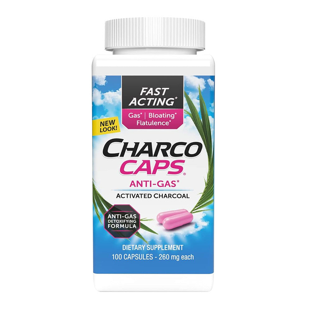 Charcocaps Dietary Supplement Anti-Gas Formula, 100 ct